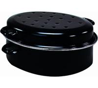 KARL KRÜGER Cocotte d'oie ovale 10,5 l Ø42cm émaillée noir mat