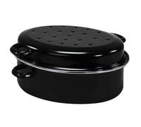 KARL KRÜGER Cocotte d'oie ovale 7,5 l Ø38cm émaillée noir mat
