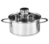 KARL KRÜGER Cocotte Saturn avec couvercle en verre 0,75 l Ø14cm Acier inoxydable
