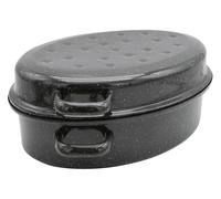 Karl Krüger KARL KRGER Gnsebrter oval 26cm emailliert schwarz/wei gesprenkelt