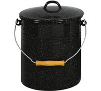 Karl Krüger M10G Poubelle avec couvercle moucheté, émaillée, 10 litres