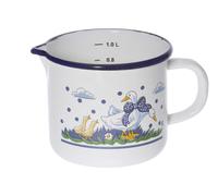 Karl Krüger Milchtopf Gänseglück mit Ausguss 1,25 l Ø12cm emailliert