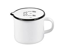 Karl Krüger Milchtopf mit Skala und Ausguss 1 l Ø12cm emailliert weiß