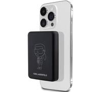 Karl Lagerfeld 15W Fast 5000mAh 1x Banque d'alimentation USB-C avec série MagSafe Ikonik Noir