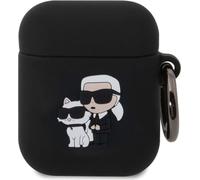 Karl Lagerfeld 3D Logo NFT Karl and Choupette Silicone Case pour AirPods 1/2 noir Housse de protection