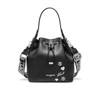 KARL LAGERFELD Adele Bucket Bag, Sac fourre-Tout Femme, Noir/Argent, Medium