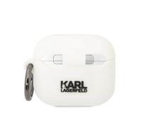 Karl Lagerfeld Airpods 3 Logo NFT T?te de Choupette Etui en silicone, ?tui pour ?couteurs + casque, Blanc