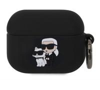 Karl Lagerfeld, Airpods Pro NFT étui antichoc en silicone avec anneau, Noir
