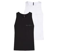 KARL LAGERFELD B.V Elongated Logo Tank Top (2 Pack sous-vêtement, Blanc/Noir, L Hommes