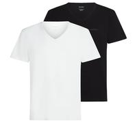 KARL LAGERFELD B.V Elongated Logo V-Neck Tee(2 Pack) sous-vêtement, Blanc/Noir, M Hommes