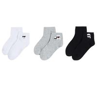 Karl Lagerfeld B.V Ikon Short Socks (3 Pack) Lot de Chaussettes, Noir/Blanc/Gris, 39-42 Hommes