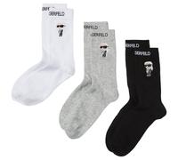 Karl Lagerfeld B.V Ikon Socks (3 Pack) Lot de Chaussettes, Noir/Blanc/Gris, 43 Hommes