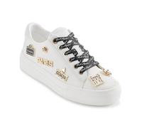 Karl Lagerfeld Baskets Cate Pins Schnürschuh Plateau-Sneaker pour Femme, Blanc Brillant, 36 EU