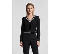 Karl Lagerfeld Black Contrast Piping V-neck Sweater Taille: S | Pulls en Maille Outlet | Femme | Noir