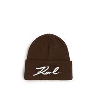Karl Lagerfeld Bonnet brun foncé / blanc, Taille 55-60