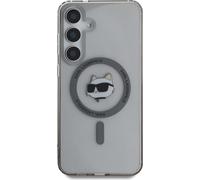Karl Lagerfeld bouton Choupette tête imprimée logo MagSafe - Samsung Galaxy S25 cas (noir)