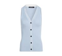 Karl Lagerfeld - Cardigan sans manches avec logo - Femme - Tops - Bleu - Taille: 42 FR