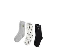 Karl Lagerfeld Chaussettes 'Disney X Print' gris / noir / blanc, Taille 36-41