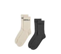 Karl Lagerfeld Chaussettes écru / graphite, Taille 41-46