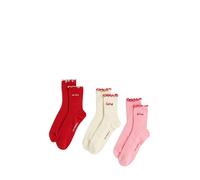 Karl Lagerfeld Chaussettes ivoire / rose / rouge vif, Taille 39-42
