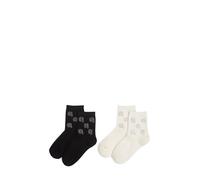 Karl Lagerfeld Chaussettes 'RHINESTONE' écru / noir, Taille 36-41