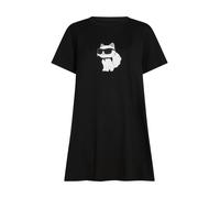 Karl Lagerfeld Chemise de nuit 'Ikon Rhinestone' rose / noir / blanc, Taille M