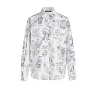 Karl Lagerfeld Chemisier 'KL x Jorge Parra' bleu foncé / noir / blanc, Taille M