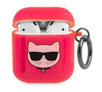Karl Lagerfeld Choupette Head Glitter - Étui pour Airpods (Fluo Pink)