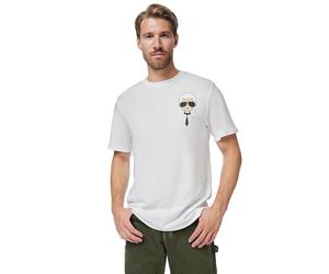Karl Lagerfeld Classic Karl Character Short Sleeve Crew Neck T-Shirt, Blanc/Jardin Opulent, XL Homme