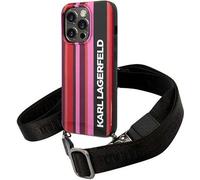 Karl Lagerfeld Color Stripes Strap - Étui pour iPhone 14 Pro (rose)