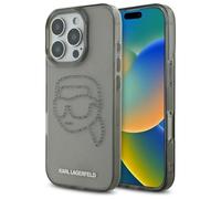 Karl Lagerfeld Protection pour smartphone 'iPhone 16 Pro Max' noir / argent, Taille One Size