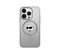 Karl Lagerfeld Coque iPhone 16 Pro Max KLHMP16XHLSCHK – IML MagSafe Tête de Choupette en Métal