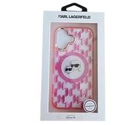 Karl Lagerfeld Coque de Protection arrière Compatible avec iPhone 16, en Silicone Magsafe KC, Rose