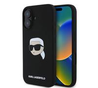 Karl Lagerfeld Housse silicone Karl Head Noir pour MagSafe iPhone 16