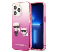 Karl Lagerfeld Coque iPhone 13 Pro Gradient Ikonik Karl & Choupette - Rose (TPU/Polycarbonate)