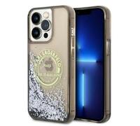 Karl Lagerfeld Coque iPhone 14 Pro Max Liquid Glitter TPU Noir/Blanc
