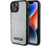 Karl Lagerfeld coque plaque strass métal logo iPhone 15 argent