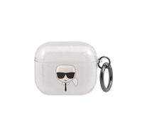 Coque pour AirPods 3 Antichoc Glitter Karl Lagerfeld Argent