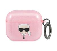 Coque pour AirPods 3 Antichoc Glitter Karl Lagerfeld Rose