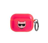 Karl Lagerfeld Coque pour Airpods Pro Choupette Translucide en Silicone Fuchsia