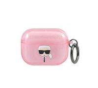 Karl Lagerfeld Coque pour Airpods Pro Glitter Chic en TPU Haute Qualité Rose