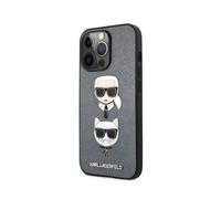 Coque pour Apple iPhone 13 Pro Saffiano Karl & Choupette Gris