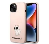 Karl Lagerfeld coque silicone liquide Choupette iPhone 14 Plus rose