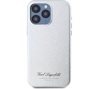 Karl Lagerfeld, coque structurée iPhone 15 Pro Max Hotel RSG Elegant, argent