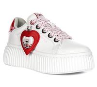 Karl Lagerfeld Creeper Lo Baskets pour femme Valentine Pendatnt Detail Love, blanc/rouge, 37 EU