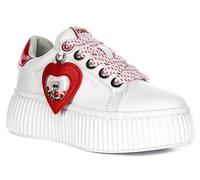 Karl Lagerfeld Creeper Valentine Lacets Femmes Baskets En Blanc Rouge UK 3 - 8