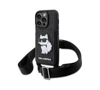 Karl Lagerfeld Crossbody Saffiano Monogram Choupette Hardcase KLHCP14LCSAKHPCK, Noir - iPhone 14 Pro