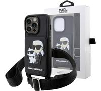 Karl Lagerfeld Crosssbody NFT Saffiano Karl & Choupette - Étui pour iPhone 14 Pro (Noir)