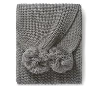 KARL LAGERFELD Double Pom Knit Scarf Écharpe, Granit chiné, Taille Unique Femme