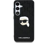 Karl Lagerfeld en cuir monogramme Pin Logo Karl Head - Samsung Galaxy S25 étui (noir)
